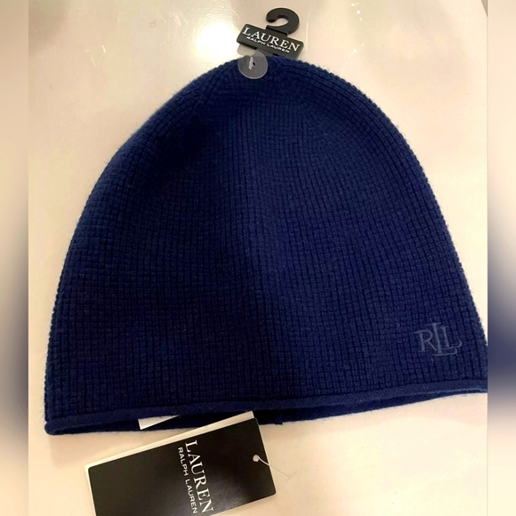 Ralph Lauren LAUREN Navy Beanie. Wool/Cashmere.  BNWT! - Picture 1 of 4